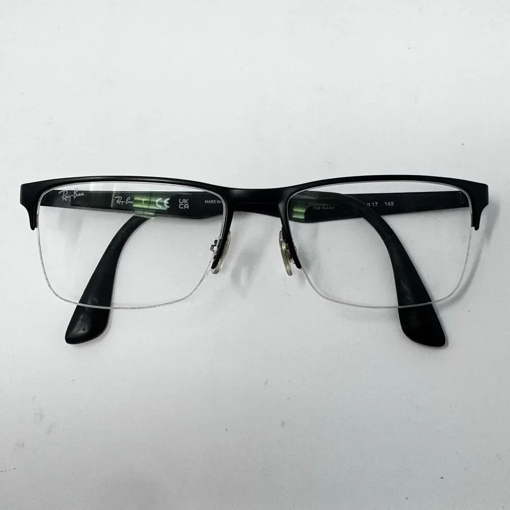 Ray-Ban RB6335 2503 Black Semi-Rimless Eyeglass Frames 54-17-145 Authentic